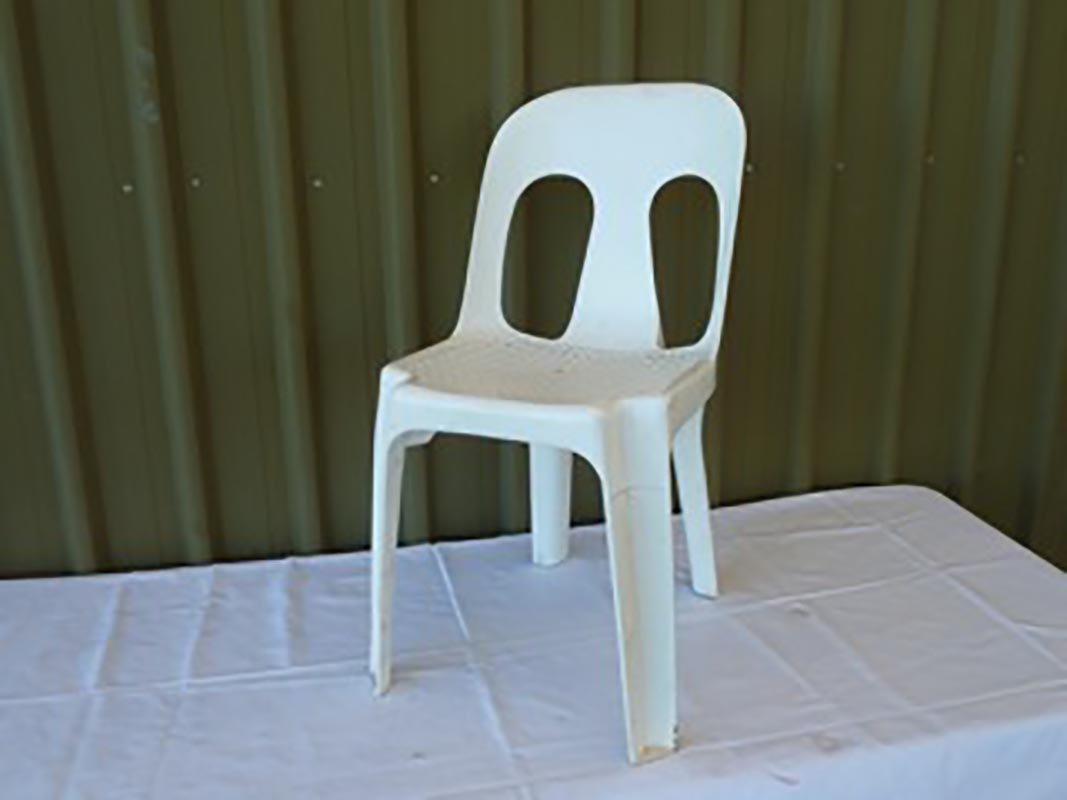 White-plastic-moulded-chair