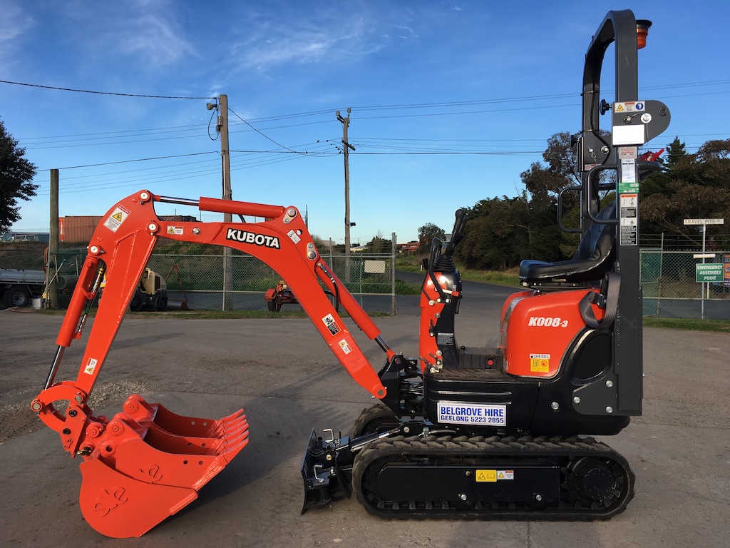 Kubota Excavators for Hire Geelong - Belgrove Hire