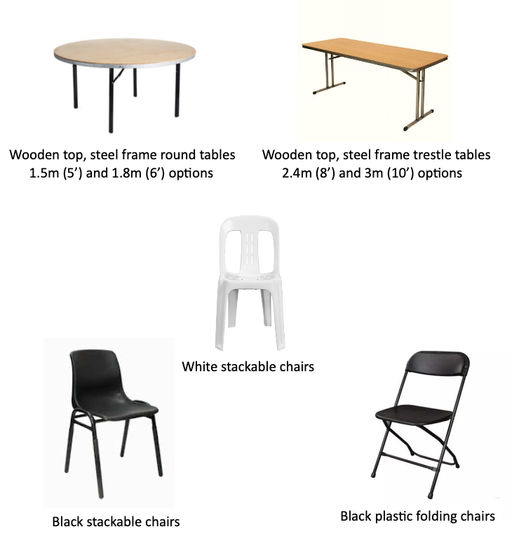 Tables & Chairs Belgrove Hire