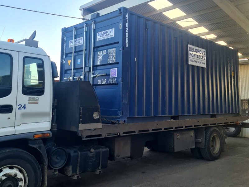 Belgrove Hire equipment hire delivery fleet - tilt tray container