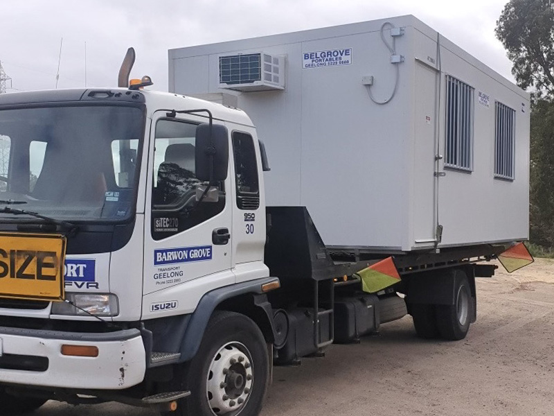 Belgrove Hire equipment hire delivery fleet - tilt tray site office