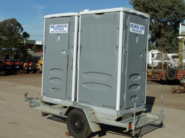 Dual towable toilet for hire in Geelong